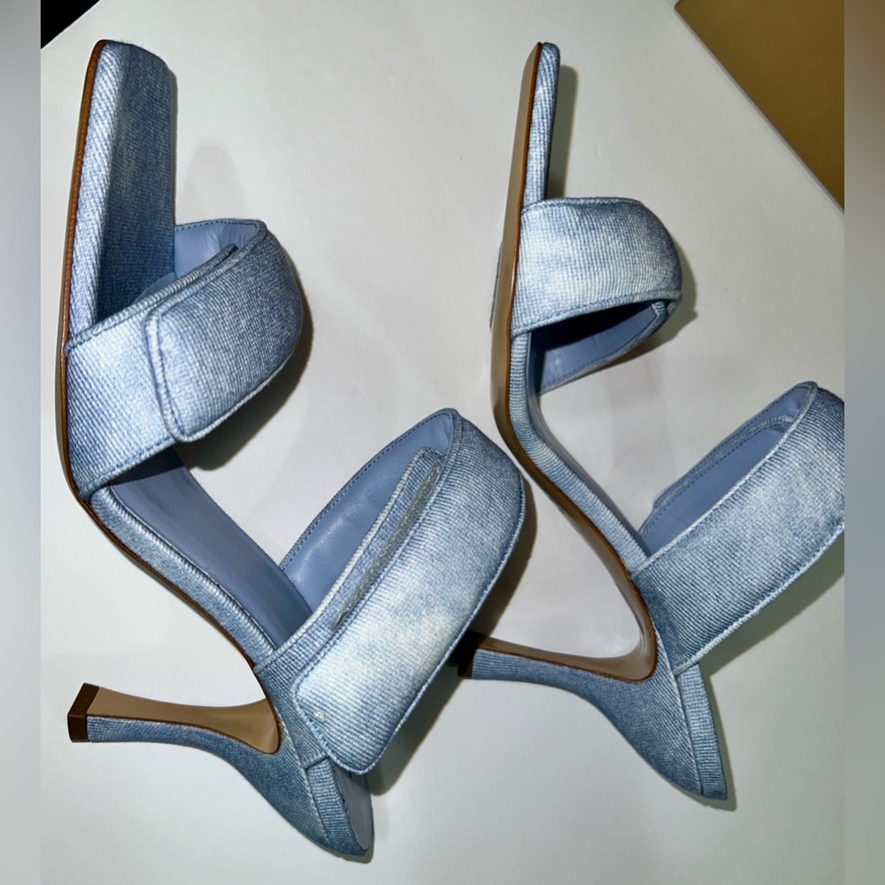 Gia Borghini Denim Slides - size 10